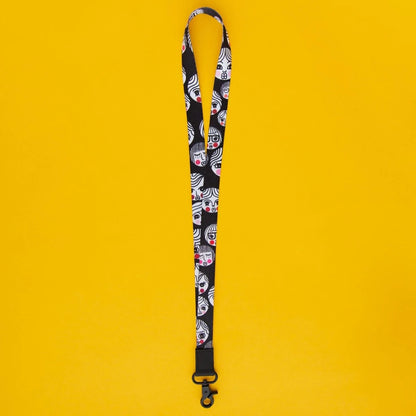 Custom lanyard black print 